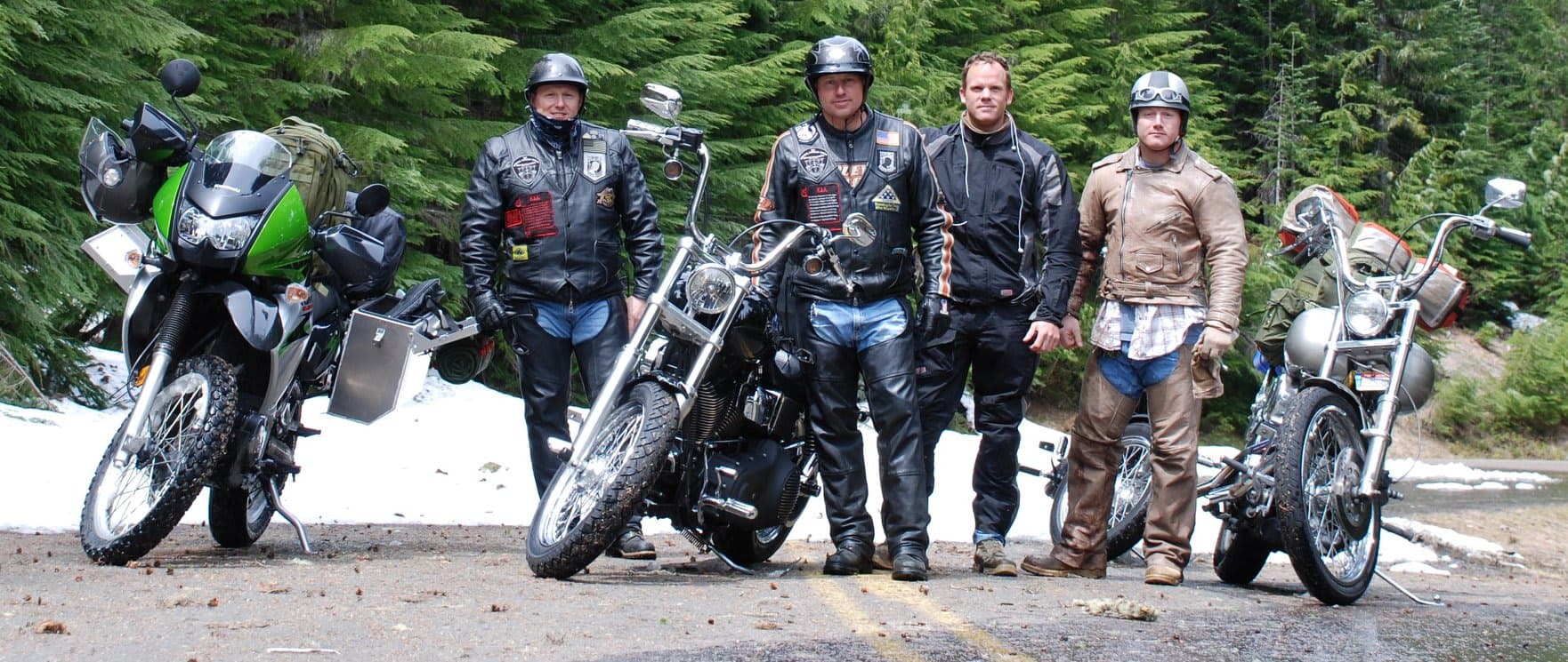 Chad Miller with friends on a motorcycle trip